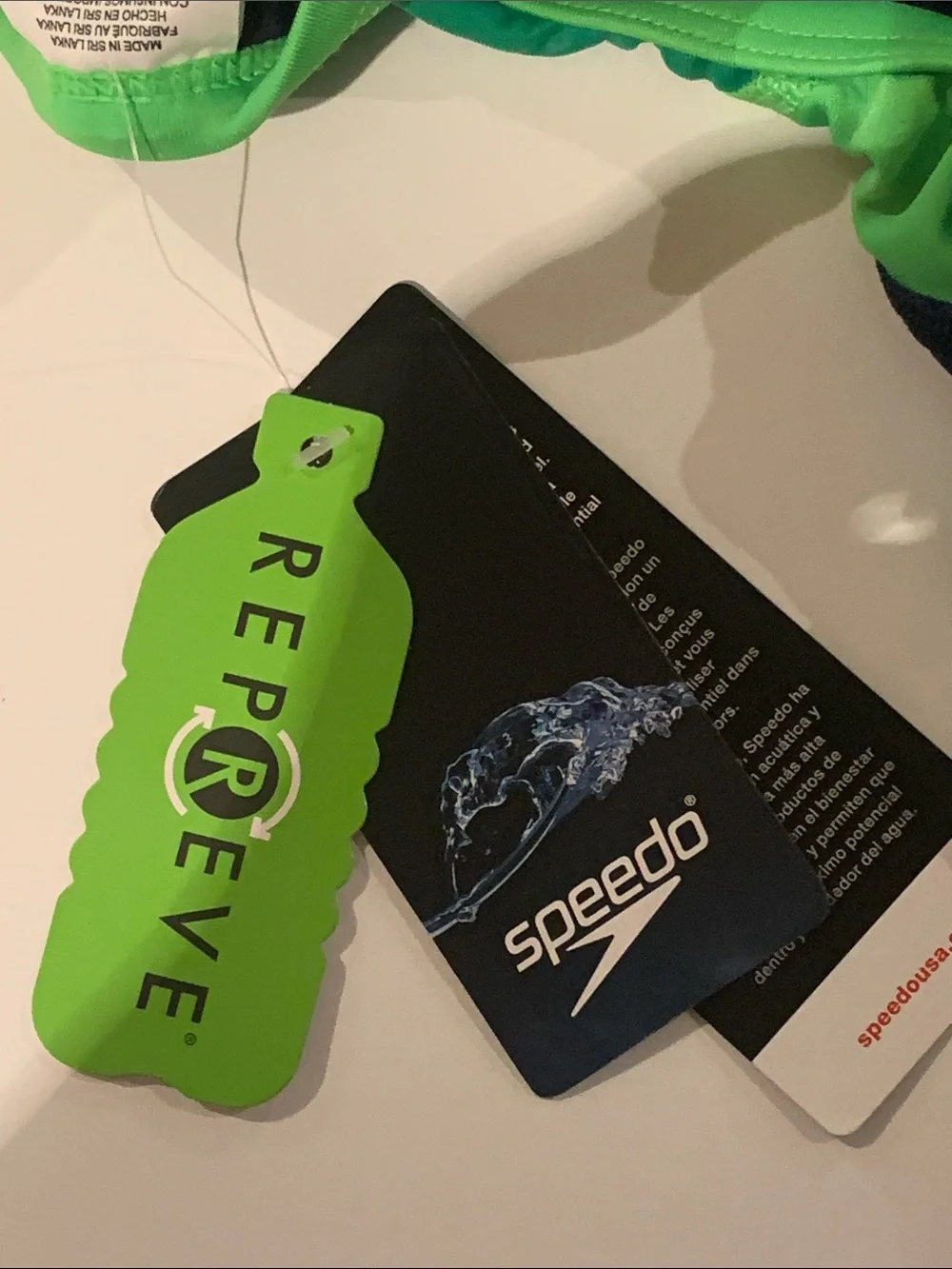 Speedo Navy and Bright Green Girls' One-Piece Swimsuit Size 20 NWT